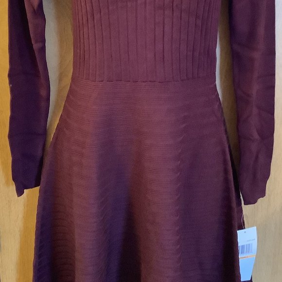 NWT Nina Leonard Mauve Knit Dress Size:  Small - Picture 3 of 9